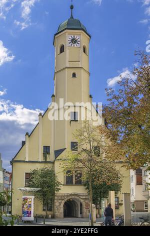 Il vecchio municipio nella piazza principale di Weiden nell'alto Palatinato, Germania, Europa Foto Stock