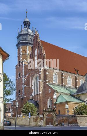 La basilica di Corpus Christi, situata nel quartiere Kazimierz di Cracovia, in Polonia, è una chiesa gotica fondata nel 1335 Foto Stock