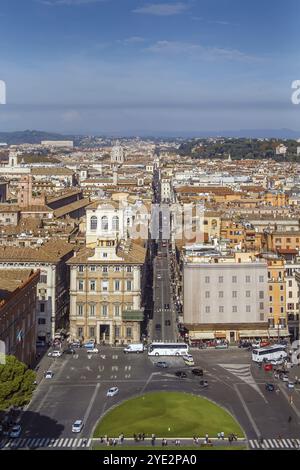 Vista aerea di Roma dal Monumento a Vittorio Emanuele II, Roma, Italia, Europa Foto Stock