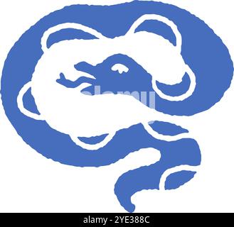 Illustrazione vettoriale sagoma serpente a spirale Illustrazione Vettoriale
