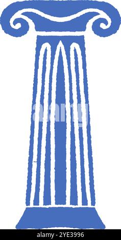 Classica silhouette greca a colonna vettoriale Illustrazione Vettoriale