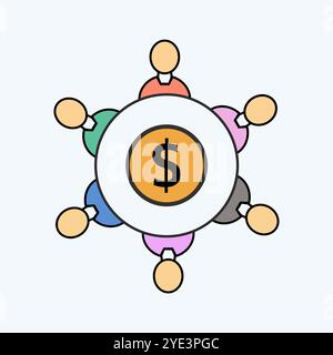 Immagine grafica vettoriale icona crowdfunding Illustrazione Vettoriale