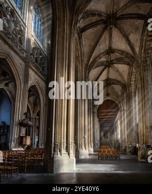 Eglise Collegiale catholique Saint-Vulfran, Abbeville, Francia settentrionale. Foto Stock