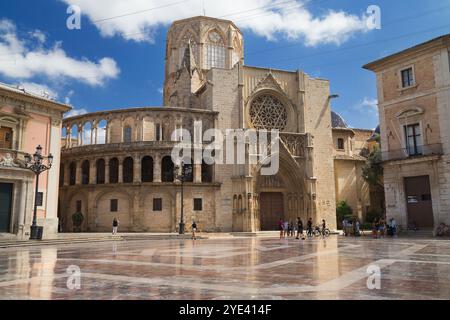 Valencia, Spagna - 14 agosto 2023: Cattedrale metropolitana-basilica dell'assunzione di nostra Signora di Valencia, Spagna. Foto Stock