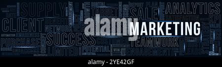 Background di marketing. Illustrazione immagine. Immagine di copertina di LinkedIn. Foto Stock