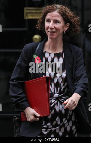 Londra, Regno Unito. 29 ottobre 2024. Anneliese Dodds, Ministro aggiunto dello sviluppo presso l'Ufficio del Commonwealth degli Esteri e dello sviluppo, Ministro delle donne e delle pari opportunità, deputato per Oxford Est. I ministri partecipano alla riunione del gabinetto di governo a Downing Street, Londra, Regno Unito Credit: Imageplotter/Alamy Live News Foto Stock