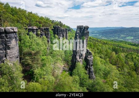 rocce di arenaria nella svizzera bohémien Foto Stock