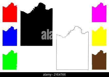 Montague County, Texas (contee in Texas, Stati Uniti d'America,USA, Stati Uniti, US) mappa illustrazione vettoriale, scribble schizzo Montague mappa Illustrazione Vettoriale