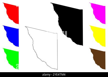 Presidio County, Texas (contee in Texas, Stati Uniti d'America,USA, Stati Uniti, US) mappa illustrazione vettoriale, scribble schizzo Presidio mappa Illustrazione Vettoriale