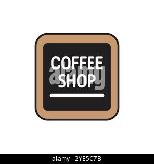 Elegante Coffee Shop firma Clip Art per i tuoi progetti Illustrazione Vettoriale