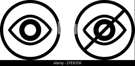 Set di icone occhio e occhio bloccato. Vettore modificabile. Illustrazione Vettoriale