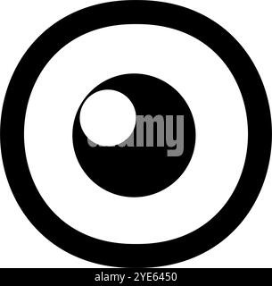 Semplice icona occhi rotondi. Icona della sfera oculare. Vettore modificabile. Illustrazione Vettoriale