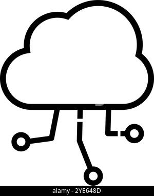Rete cloud. Sicurezza del cloud. Vettore modificabile. Illustrazione Vettoriale