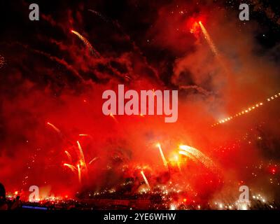 Buenos Aires, Argentina. 29 ottobre 2024. River Plate vs Atletico Mineiro. Stadio monumentale mAs. Marcelo Gallardo DT Coach. Fan e gioca. Credit Facundo Morales/Alamy Live News SOLO USO EDITORIALE Foto Stock