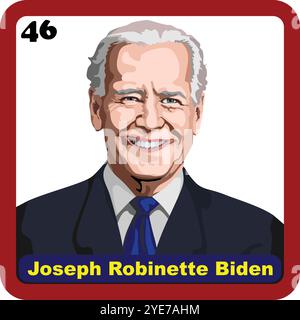 46° presidente degli Stati Uniti Joseph (Joe) Robinette Biden Illustrazione Vettoriale