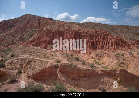 Splendido paesaggio del Canyon Skazka in Kirghizistan Foto Stock