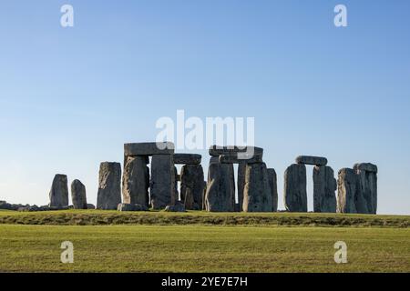 Monumento di Stonehenge durante un pomeriggio in Inghilterra Foto Stock