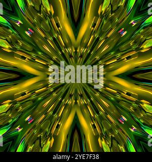 Mandala psichedelico Fractal astratto con simmetria cosmica e modelli caleidoscopici per la Meditazione e la visualizzazione della coscienza alterata Foto Stock