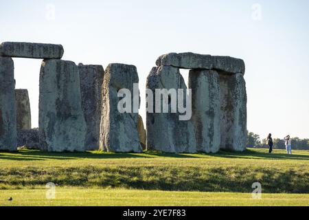 Monumento di Stonehenge durante un pomeriggio in Inghilterra Foto Stock