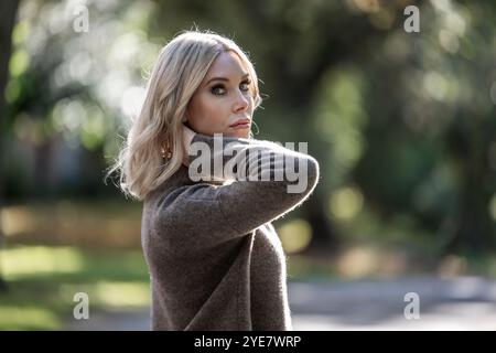 2024-10-03 "Isabel Eriksson" (alias per proteggere la sua vera identità) fu drogata con rohypnol, rapita e rinchiusa in un bunker per sei giorni dal dottor Martin Trenneborg (soprannominato Josef Fritzl della Svezia) nel settembre 2015. Foto: Anna-Karin Nilsson / Expressen / TT code 7141 Foto Stock