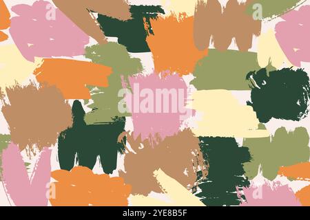 Sfondo contemporaneo astratto con pennello colorato brillante. Design artistico contemporaneo, modello orizzontale per striscioni Illustrazione Vettoriale