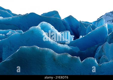 Modelli di ghiaccio dal ghiacciaio Gray, nel Cile meridionale, al Parco Nazionale Torres del Paine Foto Stock
