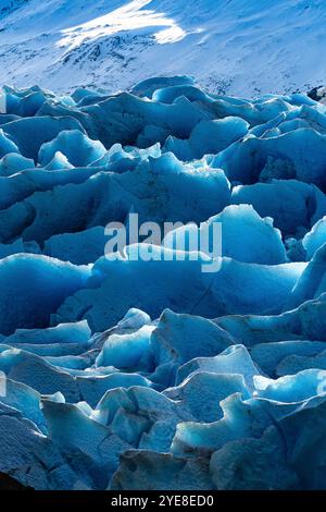 Modelli di ghiaccio dal ghiacciaio Gray, nel Cile meridionale, al Parco Nazionale Torres del Paine Foto Stock