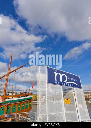 La replica di Matthew of Bristol costruita dalla Bristol Classic Boat Company, Princess Wharf, Bristol, Inghilterra, Regno Unito, GB. Foto Stock