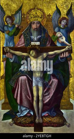 San Bernardo, Battesimo di Cristo, Trinità, Figurazione Lateranense, San Malachia, retable de Clairvaux, Clairvaux Altarpiece, Champagne, Museo delle Belle Arti di Digione Francia ( Champagne, inizio XVI secolo), Panel Foto Stock