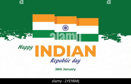 India Republic Day. 26 ottobre. Illustrazione vettoriale. Adatto per biglietti d'auguri, poster e striscioni Illustrazione Vettoriale