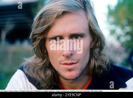 Bjorn Borg. Ex tennista numero 1 al mondo nato il 6 giugno 1956. È diventato il primo uomo nell'era Open a vincere 11 titoli del grande Slam con sei all'open francese e cinque vittorie consecutive a Wimbledon. 1977. Kristoffersson Foto Stock