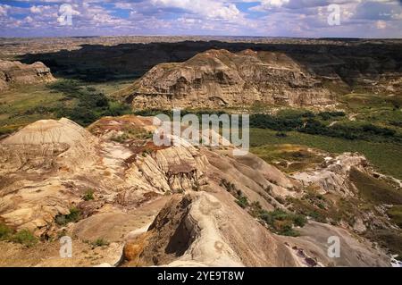 Dinosaur Provincial Park nelle praterie canadesi; Alberta, Canada Foto Stock