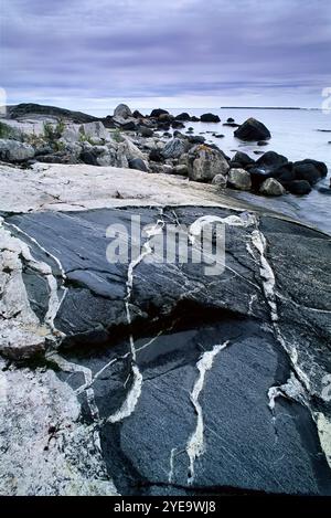 Costa rocciosa di Katherine Cove nel Lake Superior National Park; Ontario, Canada Foto Stock