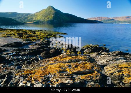 Bonne Bay da Norris Point nel Gros Morne National Park, Terranova, Canada; Terranova e Labrador, Canada Foto Stock