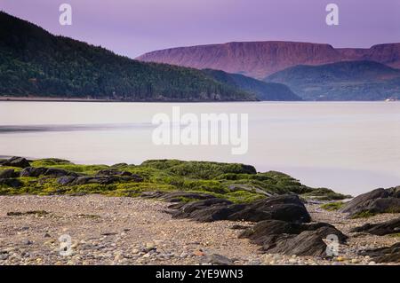 Bonne Bay da Norris Point nel Gros Morne National Park, Terranova, Canada; Terranova e Labrador, Canada Foto Stock