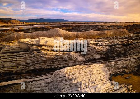 Rocky shore a Broom Point nel Gros Morne National Park, Terranova, Canada; Terranova e Labrador, Canada Foto Stock