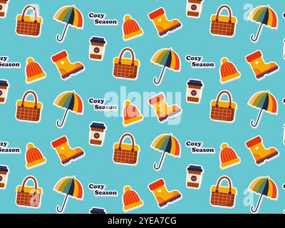 Accogliente motivo autunnale. Illustrazione vettoriale. Illustrazione Vettoriale