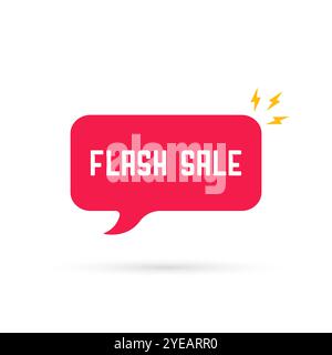 una bolla di discorso rosa come una vendita flash Illustrazione Vettoriale