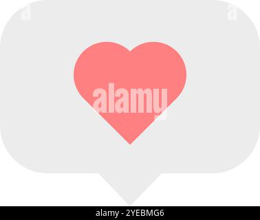 Semplice palloncino cardiaco. Icona a forma di cuore minimalista. Illustrazione Vettoriale