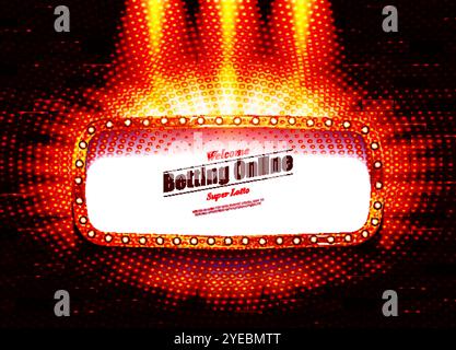 Design di banner per casinò online con slot machine, carte da gioco, chip per poker volante, fortuna della ruota e coppia di dadi. Concetto di gioco d'azzardo. stile 3d. Ideale per Illustrazione Vettoriale