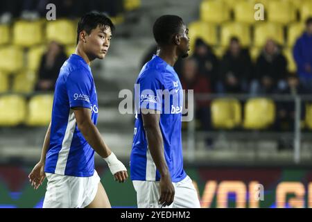 Beveren WAAS, Belgio. 30 ottobre 2024. Hyon-Gyu Oh di Genk nella foto durante una partita di calcio tra il club di seconda divisione SK Beveren e il club JPL KRC Genk, mercoledì 30 ottobre 2024 a Beveren-WAAS, nel primo turno di 16 della Coppa di calcio belga "Croky Cup". BELGA FOTO DAVID PINTENS credito: Belga News Agency/Alamy Live News Foto Stock