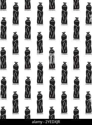 Disegno vettoriale senza cuciture del tubo di vernice disegnato a mano Illustrazione Vettoriale