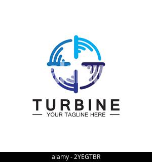 Logo Modern turbine Logo Design per aviazione, azienda, marchio, industria, energia eolica. Con un concetto moderno. Illustrazione Vettoriale