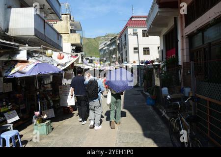 Il vibrante villaggio di Tai o, Lantau, Hong Kong. Foto Stock