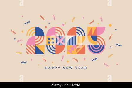 Banner per Capodanno 2025 con numeri isolati Illustrazione Vettoriale