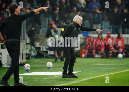 L'allenatore Gian Piero Gasperini (Atalanta BC) durante la partita di campionato italiano di serie A tra Atalanta BC e AC Monza il 30 ottobre 2024 allo Stadio Gewiss di Bergamo. Crediti: Luca Rossini/e-Mage/Alamy Live News Foto Stock