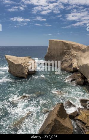 Paesaggio di Tajao, costa vulcanica nel sud dell'isola di Tenerife, isole Canarie, Spagna, Europa Foto Stock