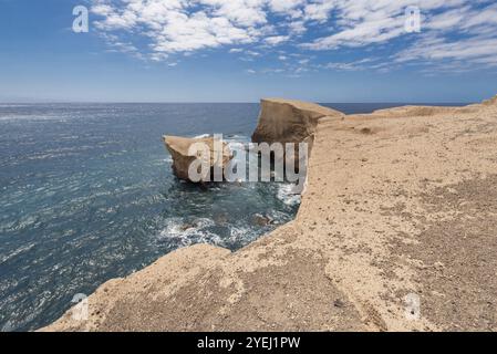 Paesaggio di Tajao, costa vulcanica nel sud dell'isola di Tenerife, isole Canarie, Spagna, Europa Foto Stock
