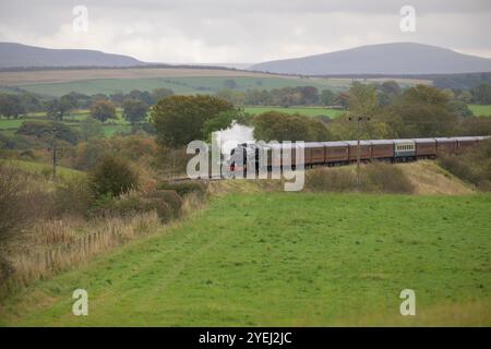 British Railways LMS Stanier Class Black 5 4-6-0 No.44871, che trasporta 'The Hadrian', Derby fino a Carlisle gestito dalla Railway Touring Company Foto Stock