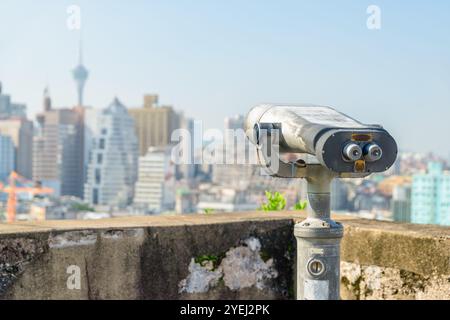 Squallido osservatore della torre presso la piattaforma di osservazione di Macao Foto Stock